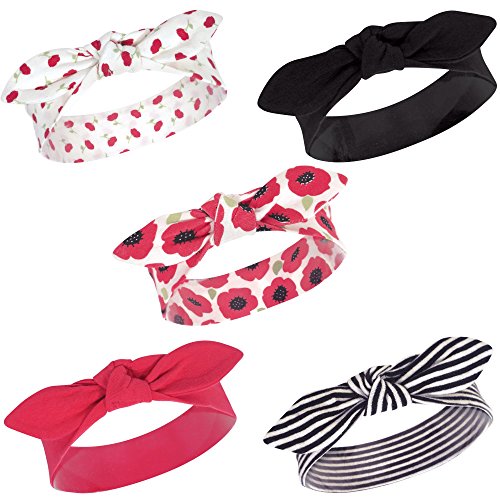 Touched by Nature Baby Girls' Organic Cotton Headbands, Poppy, 0-24 Months
