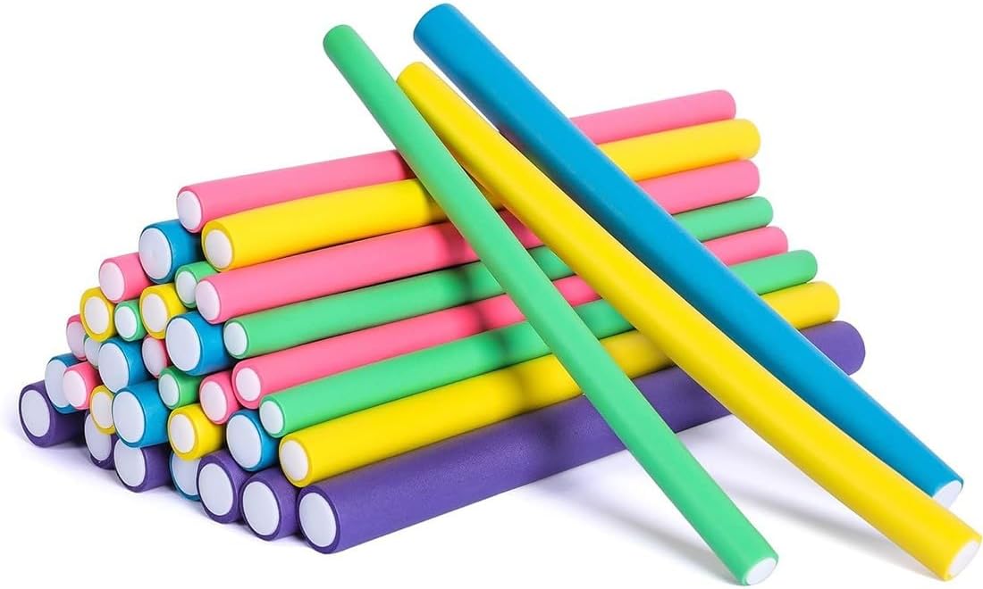 Krulspelden, flexibel, 14 mm diameter x 240 mm lengte, flexibele krulspelden, willekeurige kleur, 10 stuks