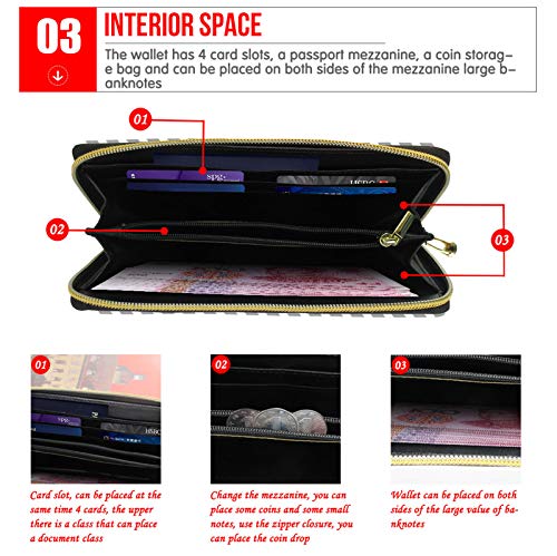 Boho Wallets for Women Hippie Sunflower Print Womens Wallet PU Leather Cell Phone Purse Coin Pockets 4 Card Slots Zipper Wallet Card Holder Organizer4