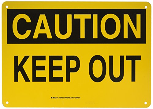 Panneau d'interdiction Keep Out Brady 124692 jaune pour bloquer l'accès aux zones dangereuses