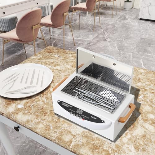TABODD 500W Heißluftsterilisator Desinfektion, 220℃ Trockene Hitze Sterilisator Hochtemperatur-Sterilisator-Nagel-Werkzeug-Sterilisator mit Timer für Kosmetik, Fusspflegestudios, Friseursalon