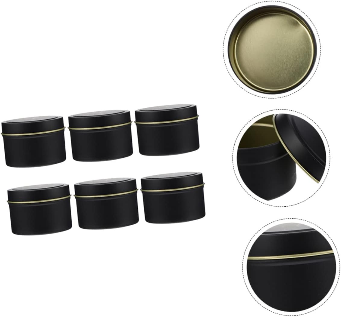 STOBOK 6pcs Vintage Candle Making Tins Storage Containers for DIY Crafts Travel-Friendly Design for Candle Making Projects and