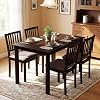 Giantex Dining Table Set for 4, Rectangular Kitchen Table Set w/4 Upholstered Chairs & Solid Rubber Wood Frame, Space-Saving Dinette Set for Small Space, Dining Room, Breakfast Nook #1