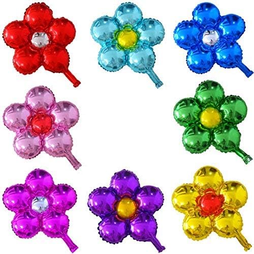 Miniatura 4 de 20 globos de flores surtidas de papel de aluminio de 18 pulgadas, globos de trébol de cuatro hojas, cinco pétalos, flores para bodas, baby shower,