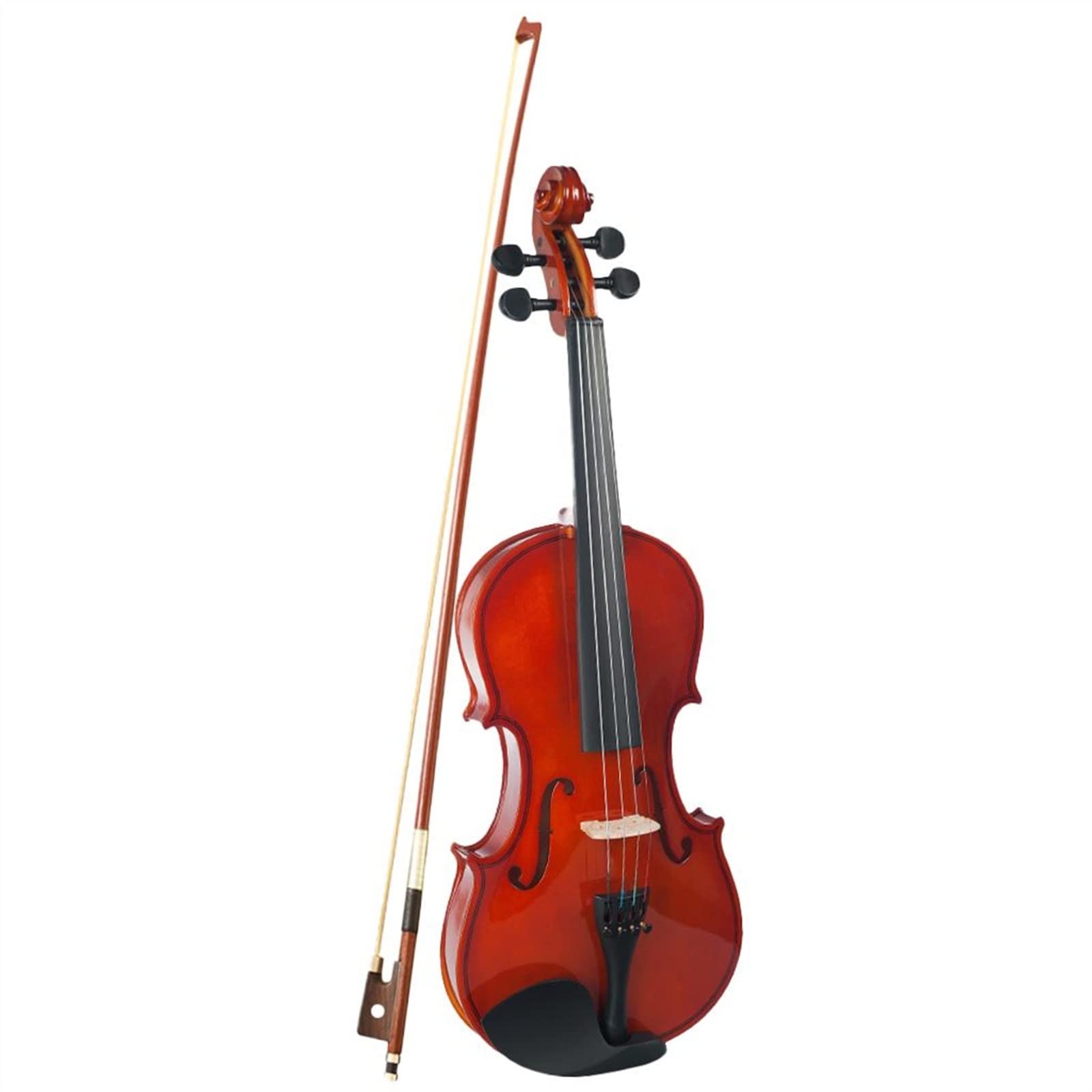 Violino 1/2 Violino Acustico in Legno Massello con Arco E Custodia con Finitura in Vernice Naturale