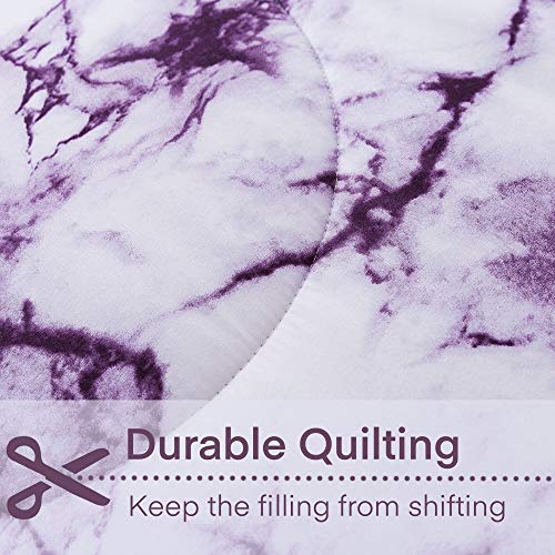 Litanika Purple Marble Comforter Full(79X90Inch), 3 Pieces (1 Marble Comforter And 2 Pillowcases) Soft Lightweight Microfiber Comforter Bedding Set For Men And Women #TOP5