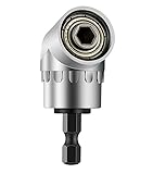 AASONS 105 Degree Right Angle Drill Attachment Driver Drill Machine & Power Screwdriver Converter Attachment Adapter With ¼” Hex Shank Quick Change Drive, Magnetic Bit Holder (Pack Of 1)