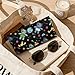 MUMEHAZ Fashion Leather Eyeglass Cases Halloween Vintage Gothic Voodoo Dolls Soft Slim Sunglasses Pouch Portable Lightweight Eye Glasses Case
