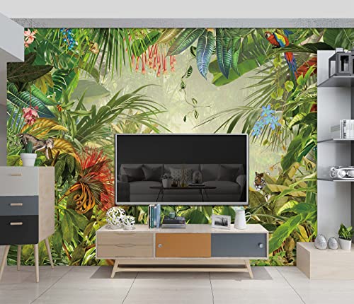 Décoration murale motif plantes tropicales et faune - 4
