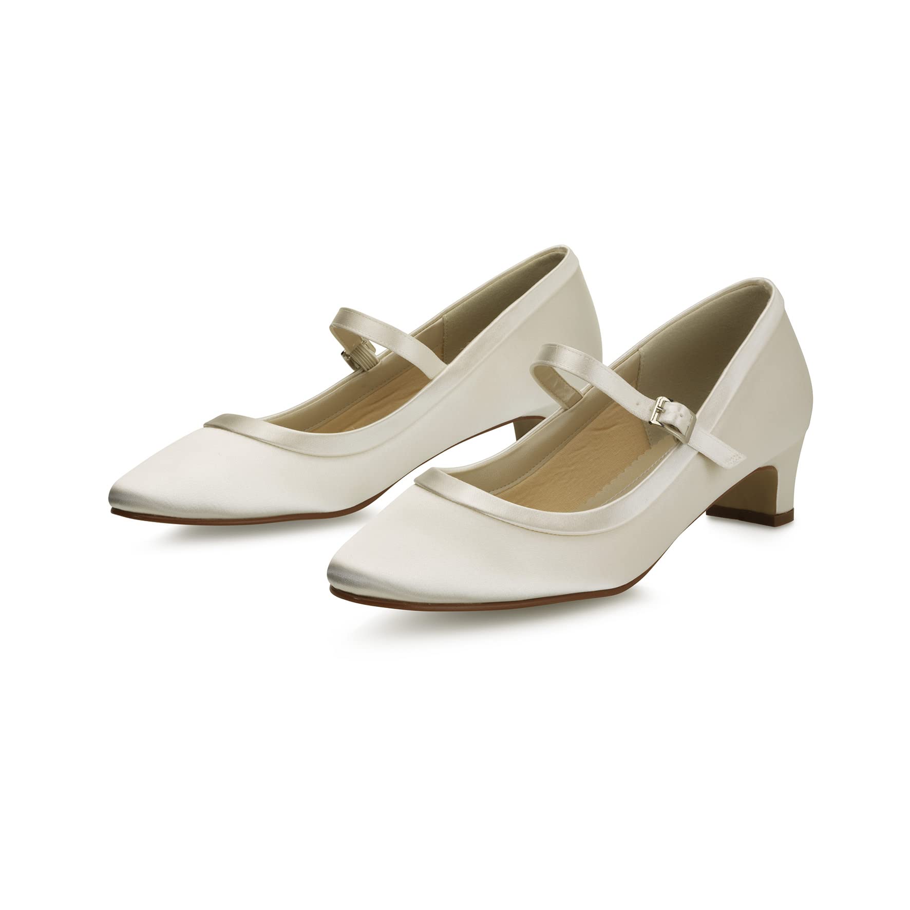 Rainbow Club Brautschuhe Larissa - Damen Pumps gepolstert, Pure White, Satin