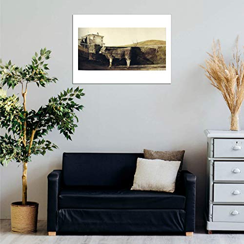 Affiche encadrée Young Bull par Andrew Wyeth format Small Mat - 2