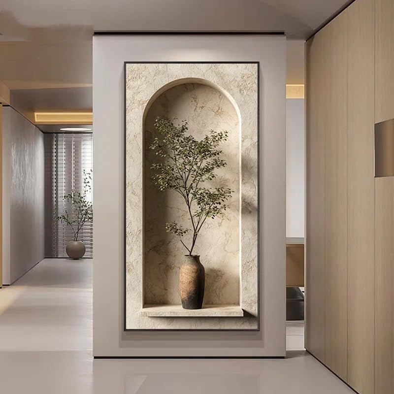 Tableau abstrait moderne de plante verte pour créer un salon chaleureux