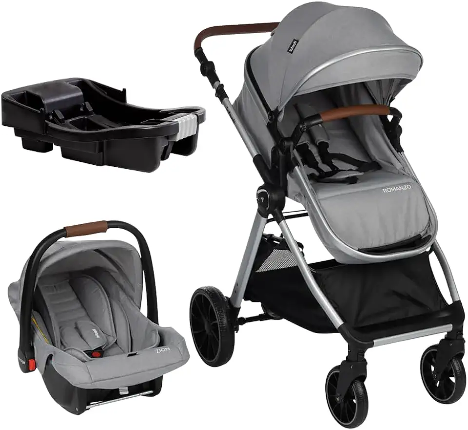 Carrinho Romanzo Trio Infanti Cinza - Moisés, Bebê Conforto e Base
