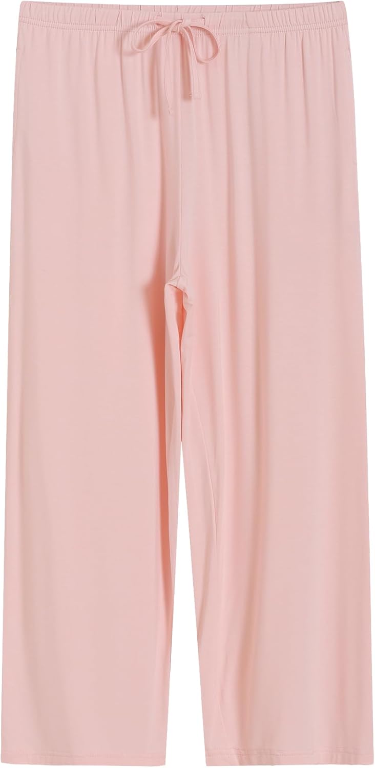 Latuza Women's Petite 2 Piece Pj Lounge Set Petite Length Top Wide Leg Pants - Image 2