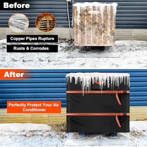 Image of TRELC Winter Air Conditioner Covers for Outside Units, 3mm Thickened Insulation EPE Foam for Insulation, Heavy Duty 600D Winter AC Cover, 5 Layers Insulation Outdoor AC Cover(28 inch W x 28 inch D x 32 inch H)