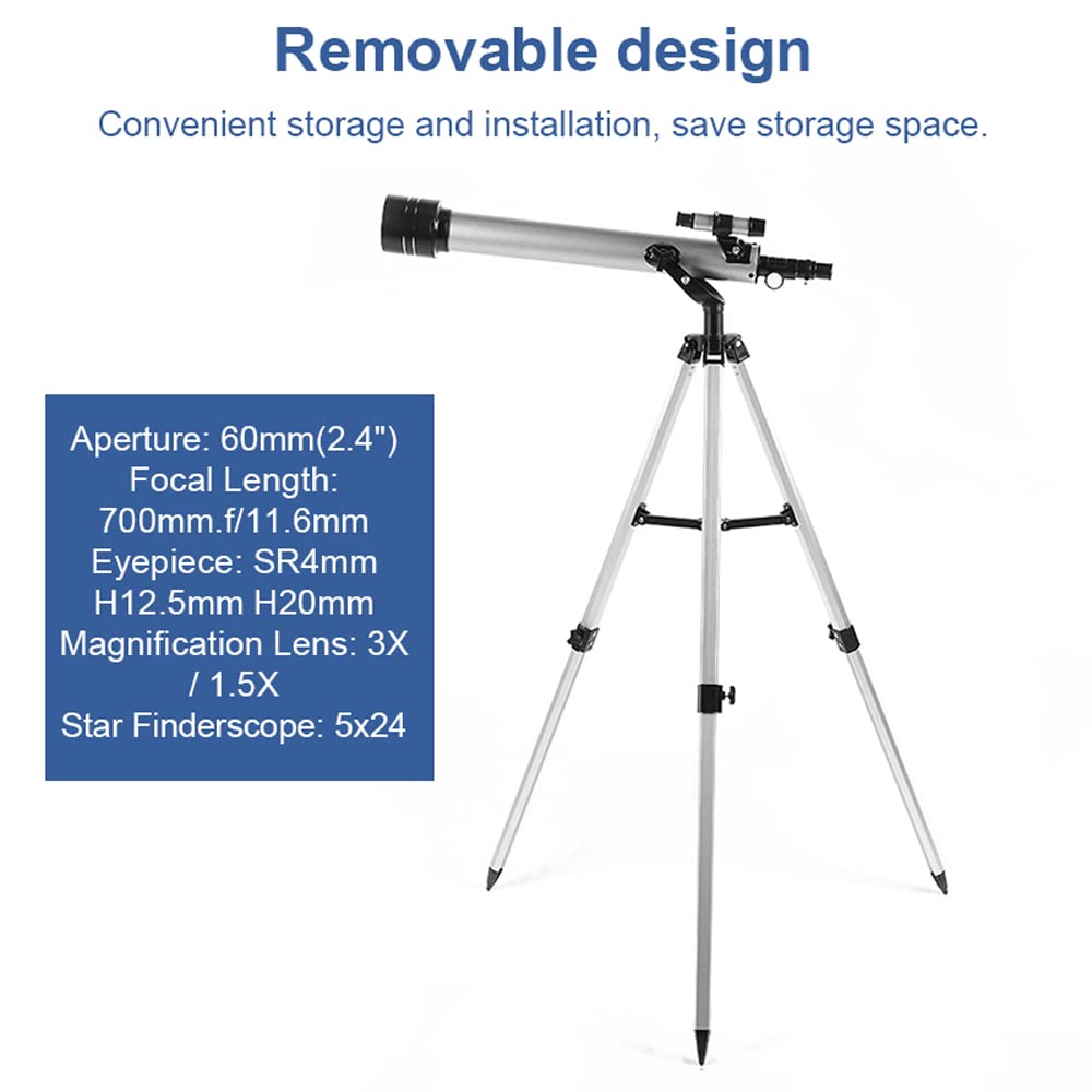 Telescopio per esterni ad alta chiarezza astronomica telescopio professionale per osservazione delle stelle, treppiede compatto per osservare monoculare per bambini, adolescenti, principianti