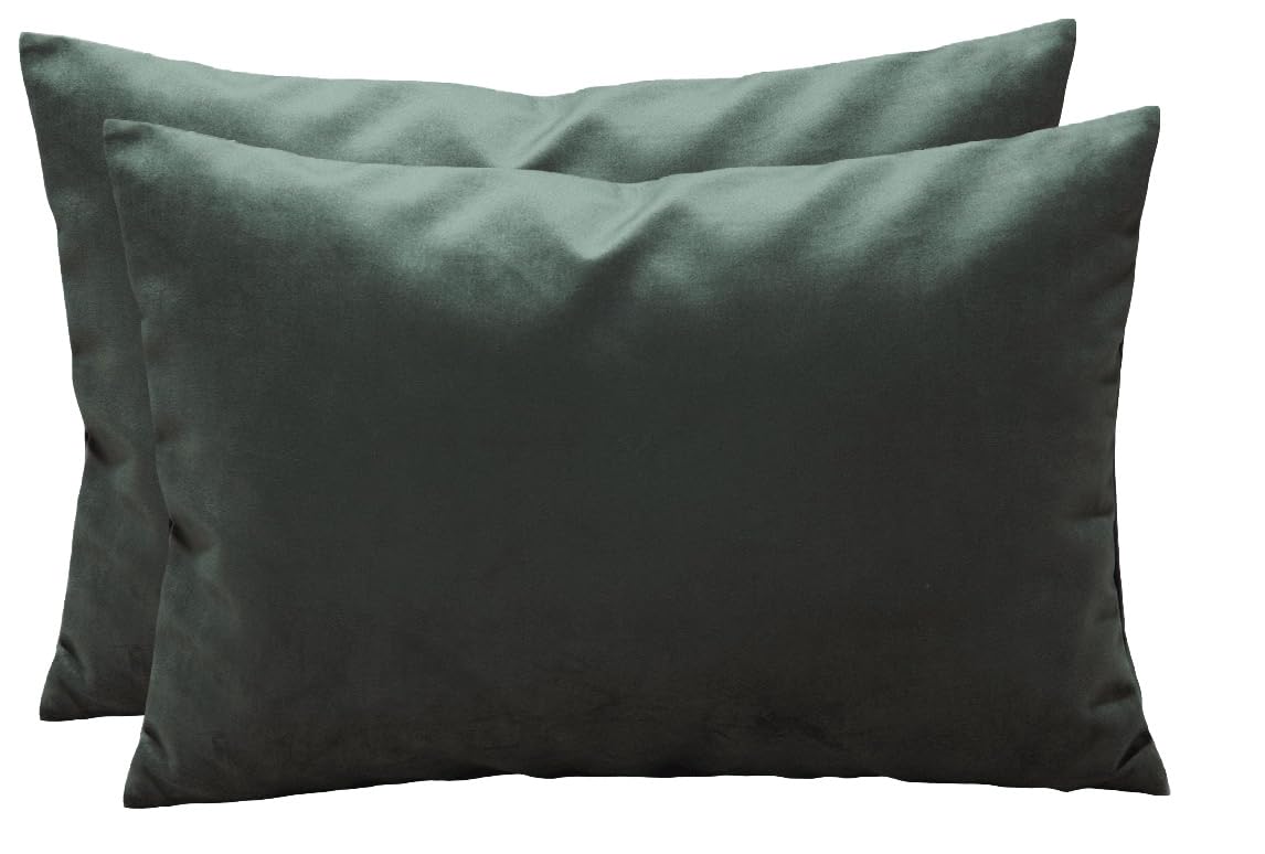 TangDepot 2-Pack Super Soft Velvet Pillow Covers, 20x20 Grass Green — view 17