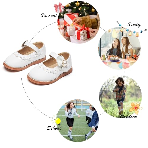 Image of Felix & Flora Toddler Little Girl Princess Dress Shoes-Mary Jane Flats for Girl Party School Shoes
