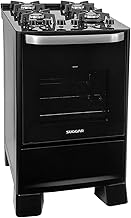 SUGGAR FOGÃO BEST GLASS PRETO MESA DE VIDRO 4 BOCAS TREMPE EM FERRO FUNDIDO ACENDIMENTO AUTOMÁTICO FGVBG410PT