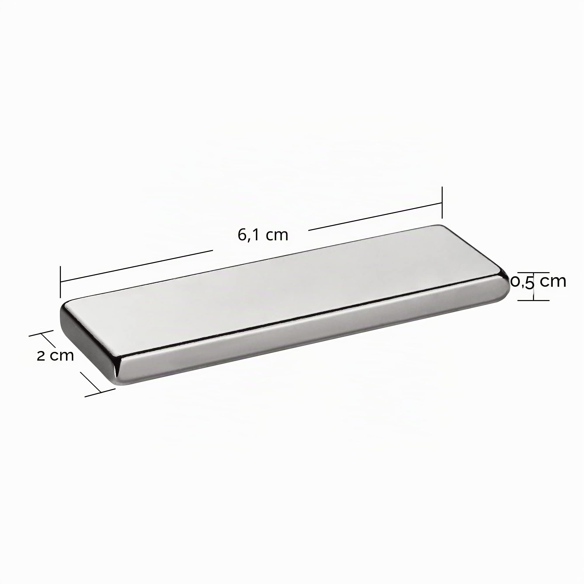 Realth Magnete Bar Neodym Starke Permanente Magnetische 60mm*20mm*5mm für Kühlschrank Büro Wissenschaft Projekt und Handwerk 5 Pack(MC605)