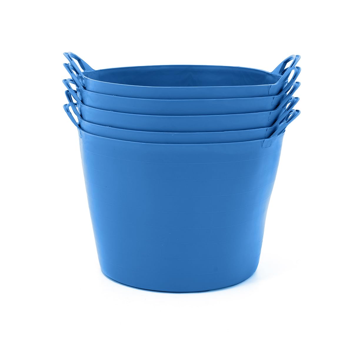 BiGDUG Plastic Flexi Tubs (42 Litre) - Pack of 3 - Black - Heavy Duty Trugs Flexible Storage Bucket - Multi Purpose Round Container — view 16