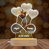 BASE LUMINEUSE: notre lampe à led avec une base lumineuse, base en bois ovale-15x22cm, led multicolore en option, de haute qualité, vous donnant un effet de veilleuse 3d vif et lumineux avec un visuel de coeur d'amour dans la nuit noire, ajoutant un peu de drôle dans votre chambre