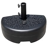 Sundale Outdoor Half Round Universal Heavy Duty Plastic Water Sand Patio Half Round Umbrella Base Stand, Black