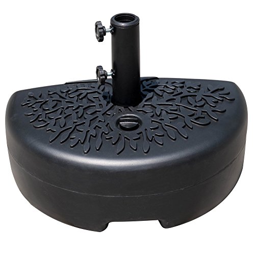 Sundale Outdoor Half Round Universal Heavy Duty Plastic Water Sand Patio Half Round Umbrella Base Stand, Black