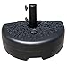 Sundale Outdoor Half Round Universal Heavy Duty Plastic Water Sand Patio Half Round Umbrella Base Stand, Black