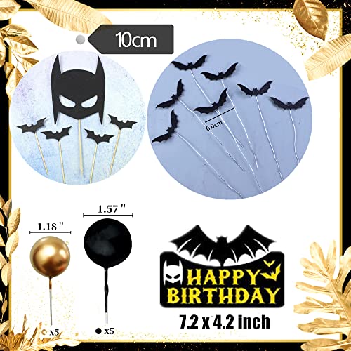 Gallarato Superhero Bat Birthday Cake Topper Man Boy Happy Birthday Cake Decorations For Bat Hero Themed Birthday Party Supplies Bat Birthday Decor #TOP2