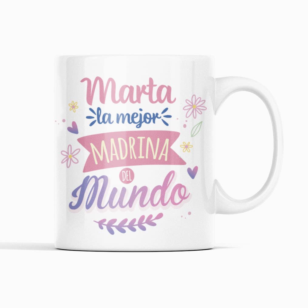 Taza Personalizada Padrino con Nombre El Mejor Padrino del Mundo cerámica regalos originales regalo personalizado (Madrina)