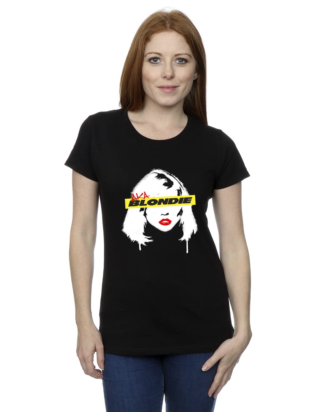 Absolute Cult Blondie Women's Face Graffiti T-Shirt Black Small