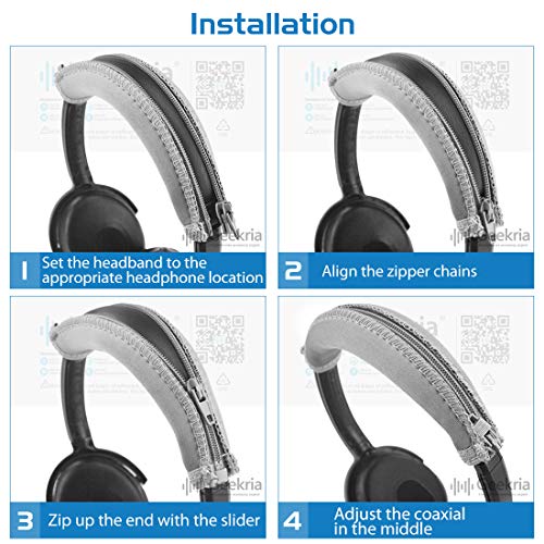 Geekria Replacement Ear Pads + Headband Cover Set for Bose SoundTrue Around-Ear, SoundLink AE, AE2, AE2i, AE2w Headphones Ear Cushions, Repair Parts (Dark Grey) miniatura 5