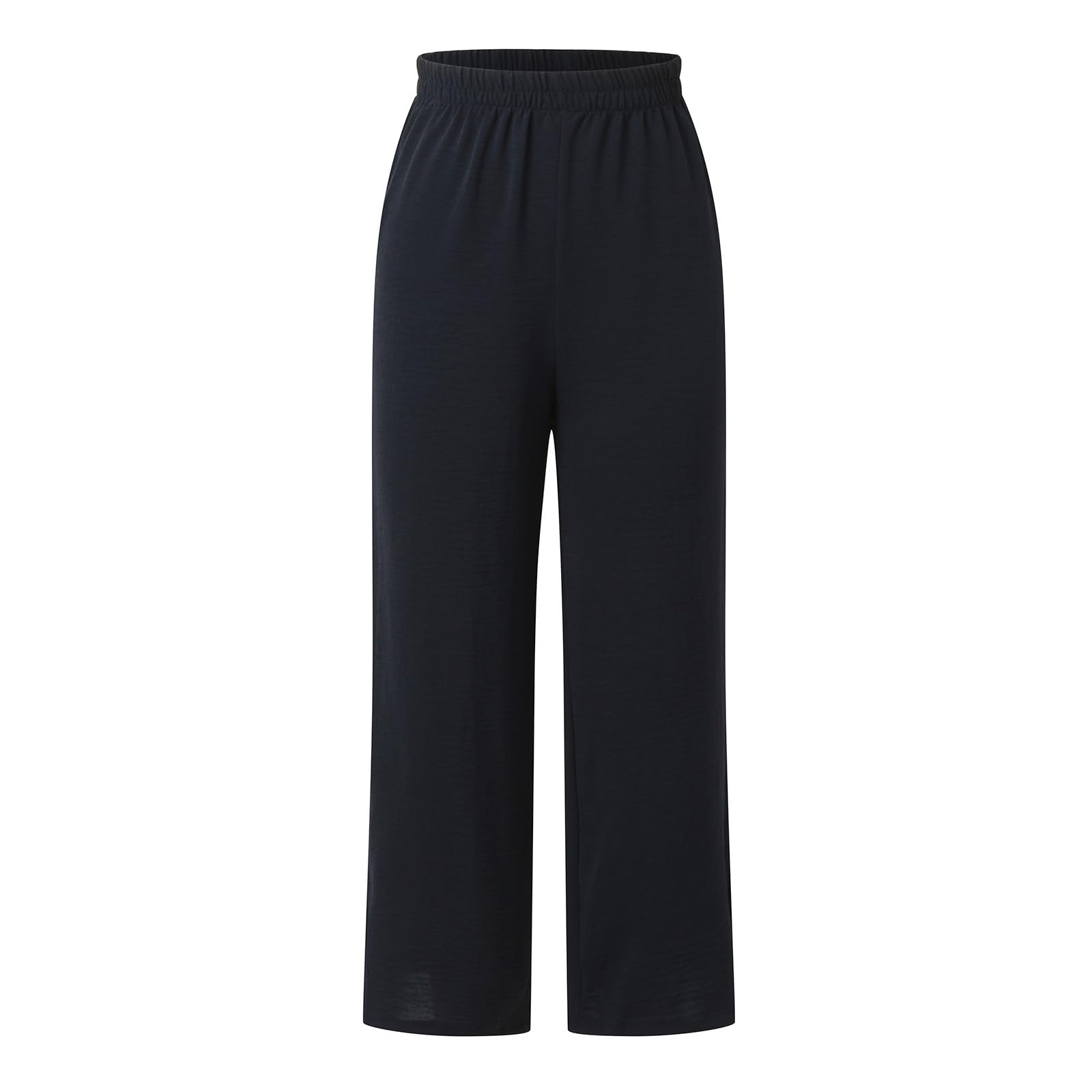 Générique Costume deux pièces pour femmes, à la mode et élégant, couleur unie, petit haut irrégulier avec pantalon à jambes larges, Robe