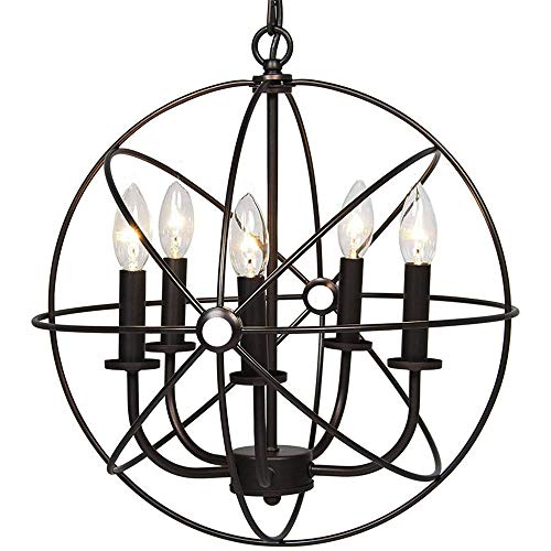 Plafonnier rustique vintage et suspension industrielle pour séjour
