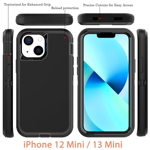 YmhxcY for iPhone 13 mini iPhone 12 mini Case Shockproof Dropproof Dust-Proof Drop Proof 3-Layer Durable Phone Case Heavy Duty Protection Phone Case Cover for iPhone 13 mini 5.4 inch-Black YmhxcY for iPhone 13 mini iPhone 12 mini Case Shockproof Dropproof Dust-Proof Drop Proof 3-Layer Durable Phone Case Heavy Duty Protection Phone Case Cover for iPhone 13 mini 5.4 inch-Black