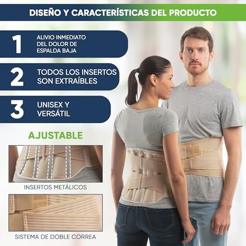 aHeal Cinturon Lumbar - Faja Lumbar Hombre y Mujer | Fajas Lumbares para Mujer y Hombre - Faja Lumbar Ortopedica y Faja Ortopedica Lumbar Alta | Alivio del Dolor de Espalda | Talla 4 Piel - imagen 2