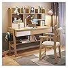 Bureau met plank Kinderbureau studie tafel en stoel set kan worden verhoogd en verlaagd huis slaapkamer huiswerk bureau studiebalie witte computer bureau (Color : Beige)