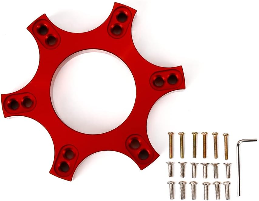 RASTP Aluminium 70mm Steering Wheel Adapter Plate Fit for Thrustmaster T300RS with 13 14 Inch Steering Wheel-Red