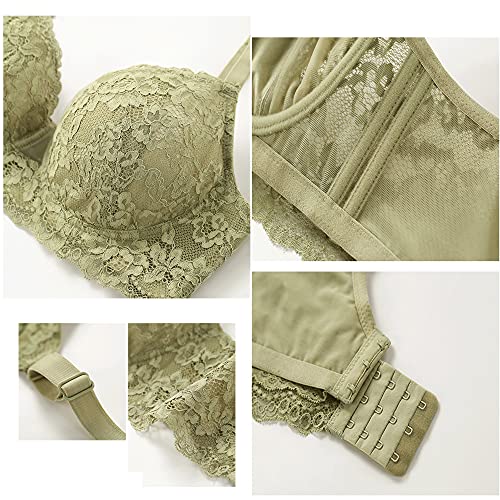 Soutien-gorge classique en maille vert 90C WENJUN dentelle - 6