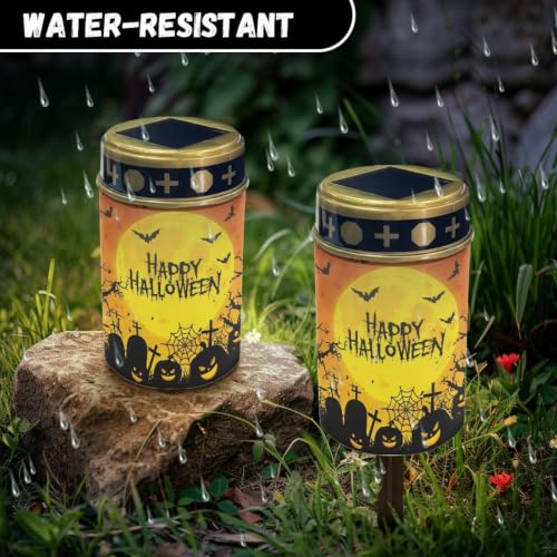 Image of Halloween Cemetery Solar Lights Flameless Candle | Outdoor Waterproof LED Flameless Candle, Grave Lights Solar Powered Landscape Lights for Grave Memorial Gift, Cemetery Decor