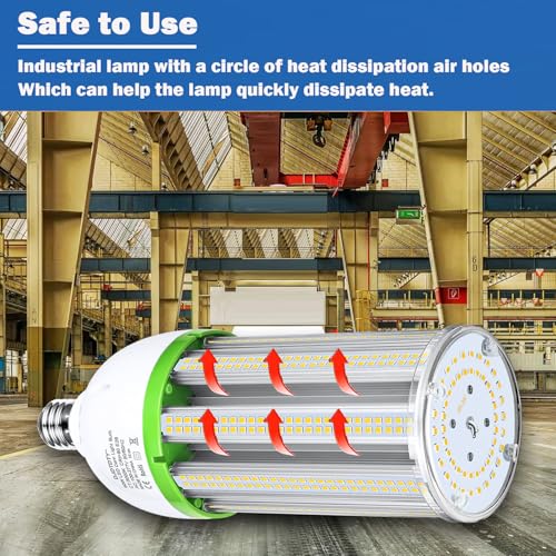 DJDTDTY Amazon High Brightness LED Light Bulb，120W LED Corn Light Bulb, E26 E39 Base LED Corn Lamp, 18600 Lumen 5000K Daylight 100V~277V Corn Cob Light Bulb for Indoor Outdoo (5000K 2Pack, 120Watts) - Thumbnail 6