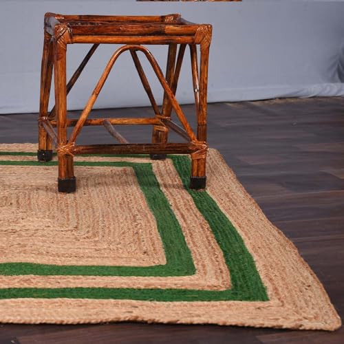 Tapis en jute naturelle idéal pour protéger le sol du salon avec style
