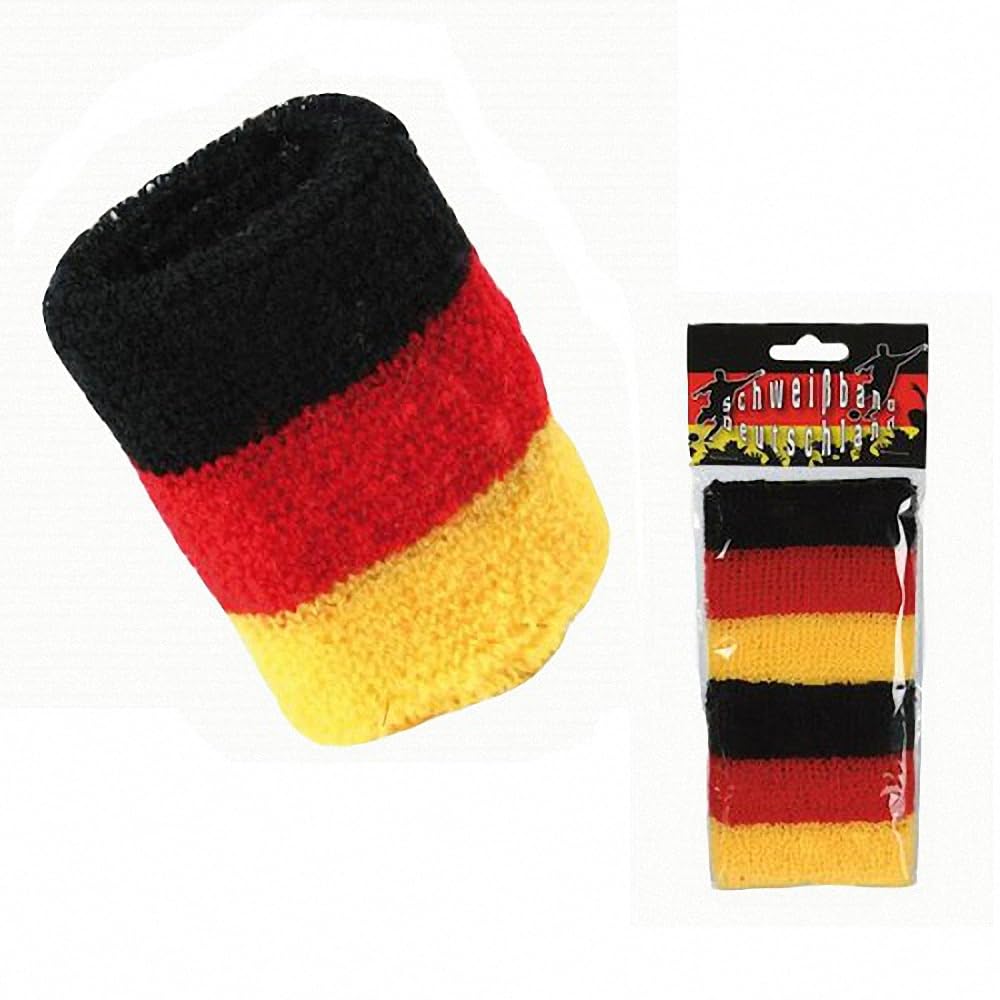 Taffstyle Deutschland Fan Set 5 Teilig Fußball EM WM Fanartikel mit Cowboyhut Sonnenbrille Schminkstift Tröte Schweißbändern Länderflagge Public Viewing