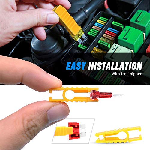 Nilight - 50029R 120 Pcs Standard Blade Fuse 5A/7.5A/10A/15A/20A/25A/30A AMP Assorted Set with 10 Pack 14AWG ATC/ATO Inline Fuse Holder, 2 Years Warranty - Thumbnail 7