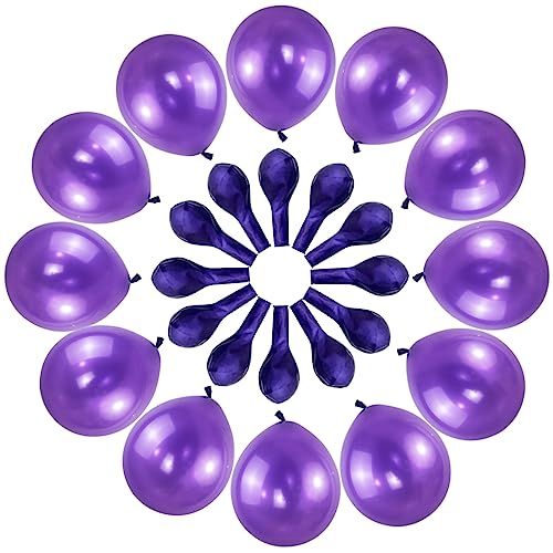 Image of 120 Pack Pearl Purple Balloons, Bright 12 inch Royal Purple Latex Party Balloons for Birthday Wedding Baby Shower Halloween.
