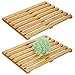mDesign Set da 2 Pedane doccia legno – Tappeto antiscivolo doccia per interni ed esterni – Tappeto di bambù rettangolare a doghe – Accessori per il bagno ecologici e decorativi – bambù