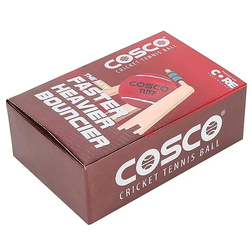 Image of Cosco Rubber Tuff Heavy Weight Ball,Pack Of 6,Red,Youth Size(Cricket)