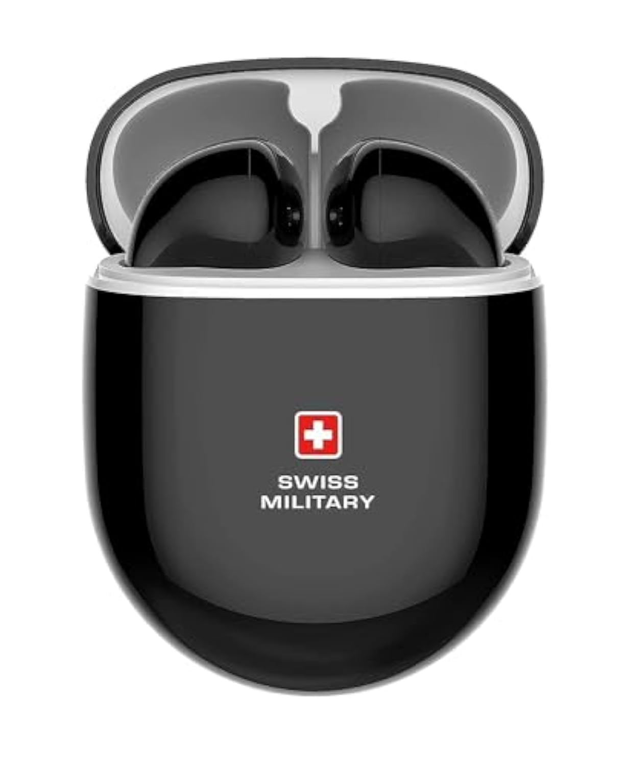 Swiss MilitaryDelta 2 TWS ENC Noise cancelling Earbuds with Deep Bass,mic for Calls & High Definition Audio,Type-C Fast Charging, Auto Pairing- Black