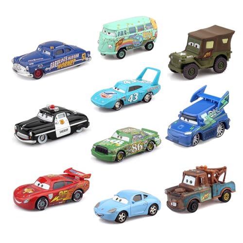 McQueen 1:55 Scale Metal Diecast Racing Movie Characters Cars Toys Set,10Pack